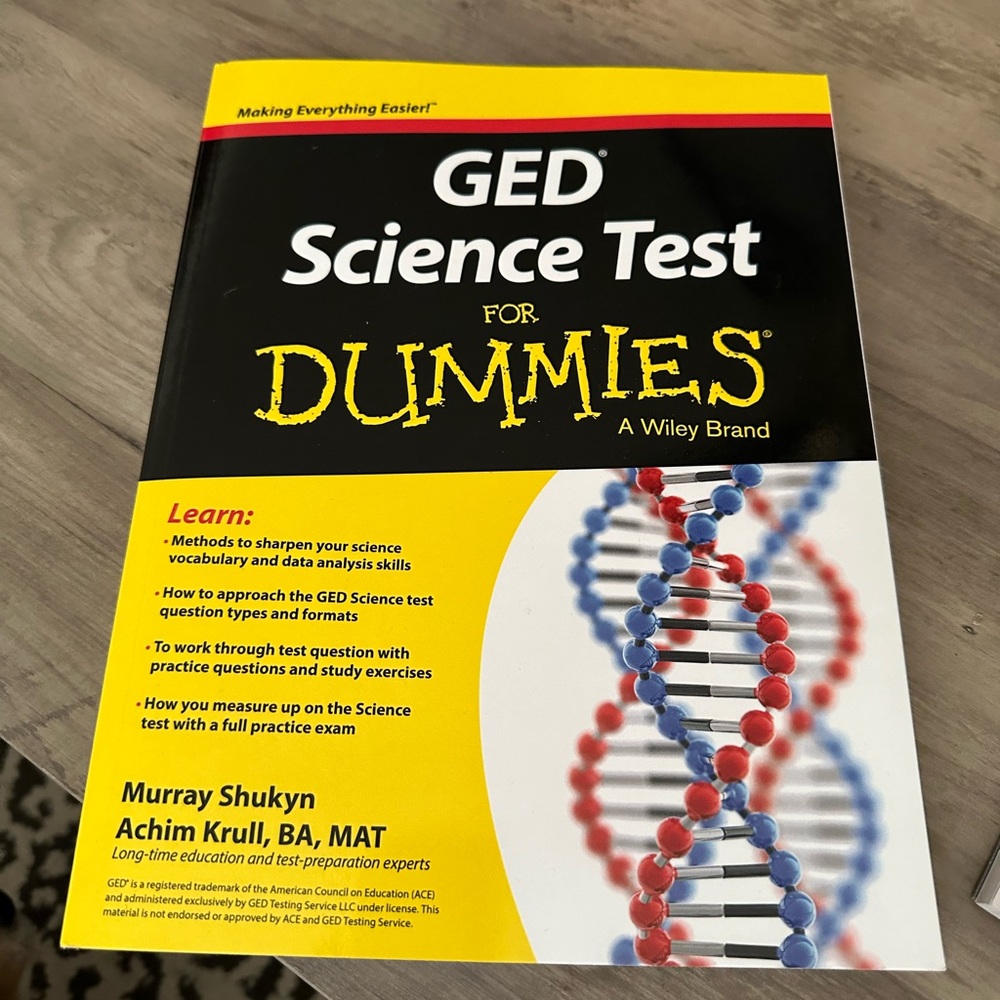 GED SCIENCE TEST FOR DUMMIE'S BOOK